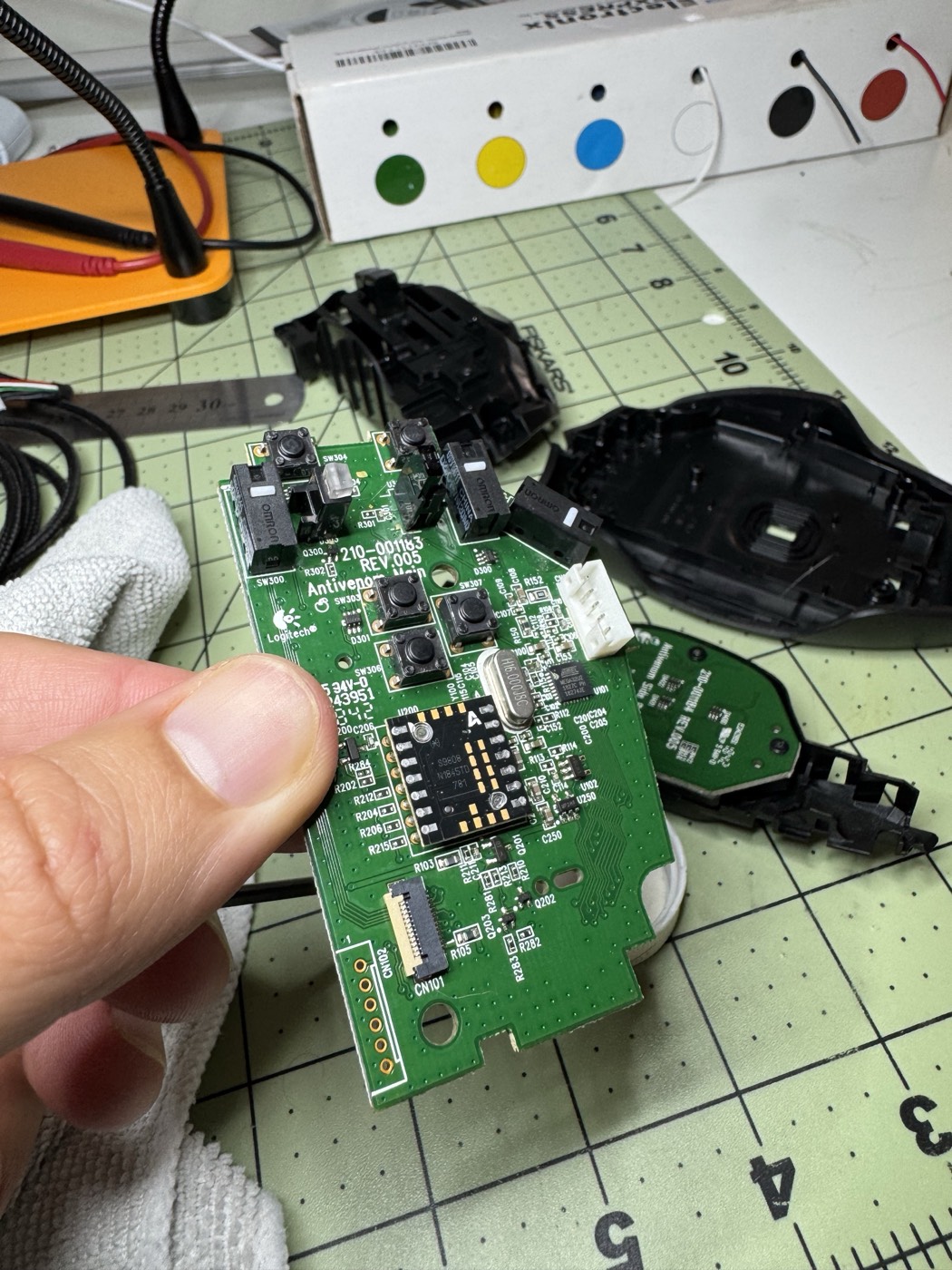 Main PCB removed from the mouse