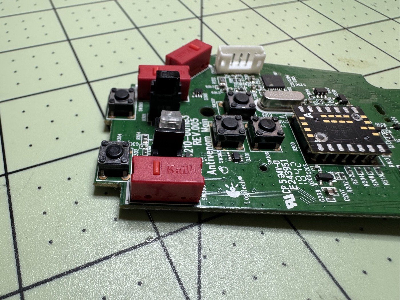 Close-up of the Kailh GM 4.0 Red switches